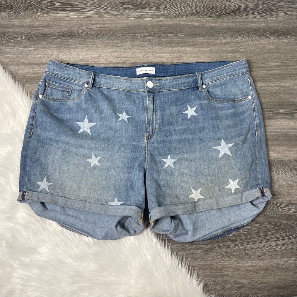 Lane Bryant Women's Denim Shorts Size 22 Star Print
